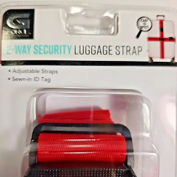 G Force 2-Way Security Luggage Strap 74.8 x 2 in - Red - Adjustable - Picture 2 of 7